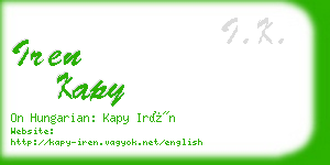 iren kapy business card